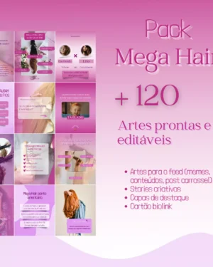 Pack Canva Mega Hair +120 Artes para Instagram
