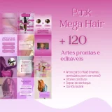 Pack artes mega hair, editável com canva gratuito