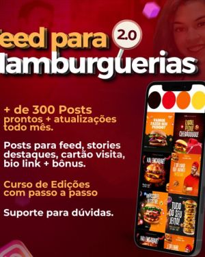 Pack Canva Hamburgueria + 250 Artes Editáveis