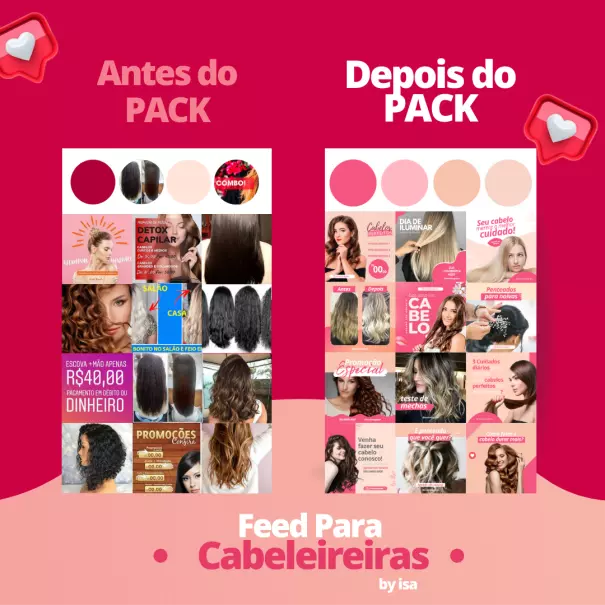 Pack Canva Cabeleireira com +300 Artes para Postagens no Instagram