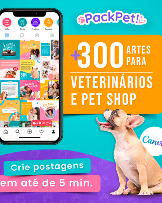 Pack Canva Pet Shop para Instagram Editável com Canva