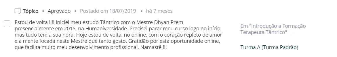 Curso de Massagem Tântrica depoimento1