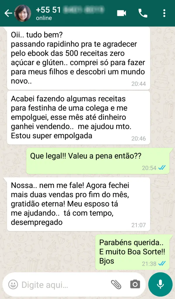 Ebook +500 Receitas Zero Açúcar e Sem Gluten - depoimento01